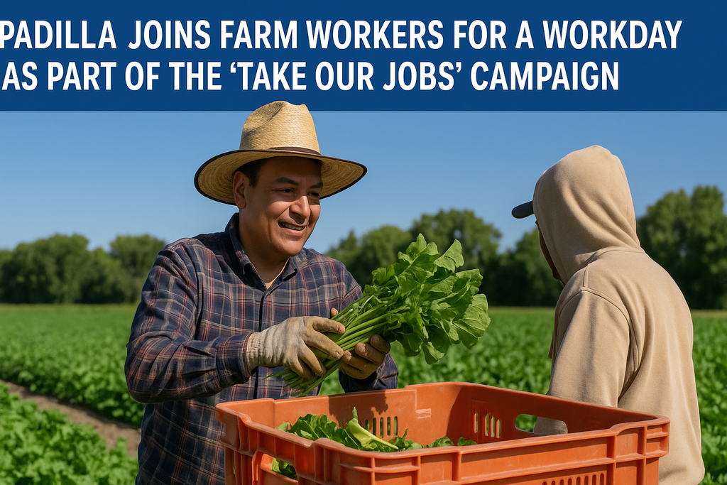 Padilla Joins Farm Workers for a Workday as Part of the